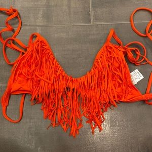 L Space fringe bikini top